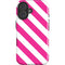 Pink and White Geometric Stripes iPhone 16 Plus Impact Case